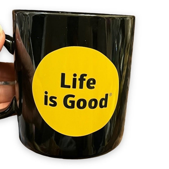 Life is Good Coffee Tea Mug Black Yellow Do What You Love, Love What You Do - Picture 1 of 8